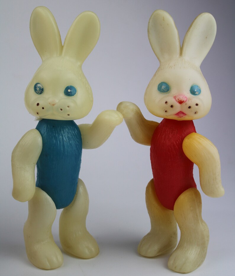 Two Soviet Plastic Rabbits. Nu Pogodi Vintage Plastic Rabbit. Etsy