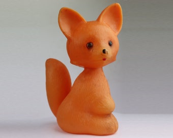 Soviet plastic fox. USSR Toy. Vintage Toy. Soviet fox. russia doll. christmas gift idea. moving toy. cunning. fox sister. fox collection