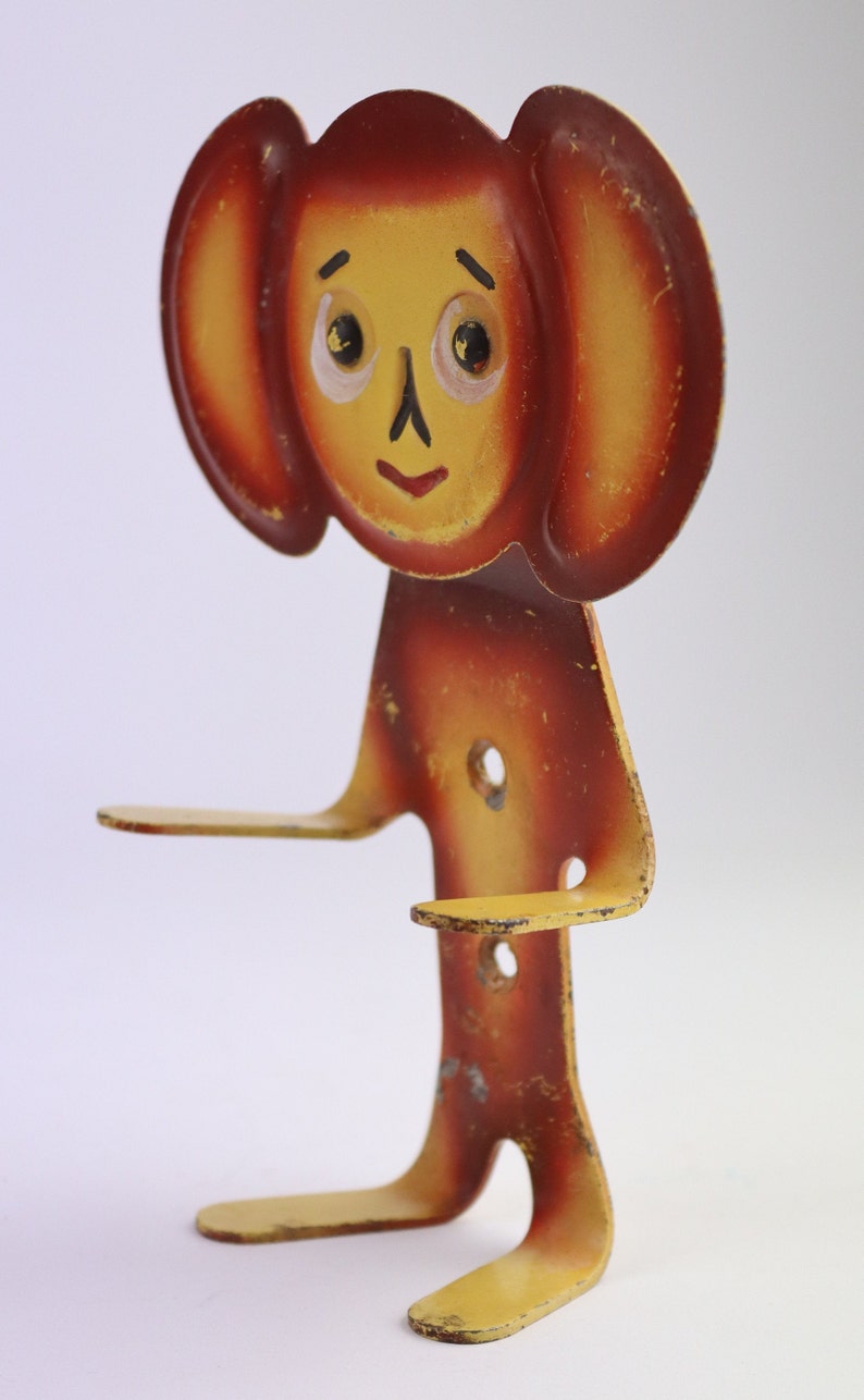 Soviet cheburashka hook. Wall Hanging Decor. wall cheburashka. Vintage Decor. coat rack. handing hook. kids hanger. cartoon hero. image 4