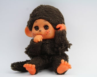 17cm antique monkey Monchhichi Sekiguchi. vintage monkey. Retro Toy monkey. Toy USSR era. monkey. Monchhichi. Japan. rubber face toy