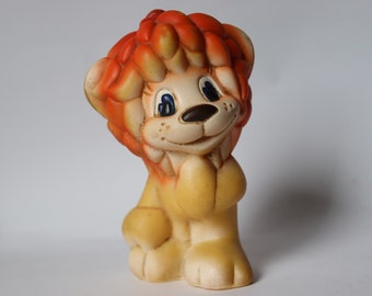 Rare Soviet Rubber Lion.  Soviet Rubber Lion. Soviet Toy. Vintage Toy. Soviet Lion. hare. Lion doll. Lew