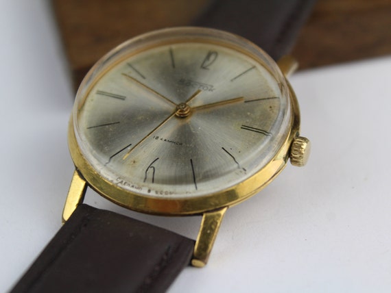 Vintage watch, soviet watch, gold plated, mens wr… - image 3