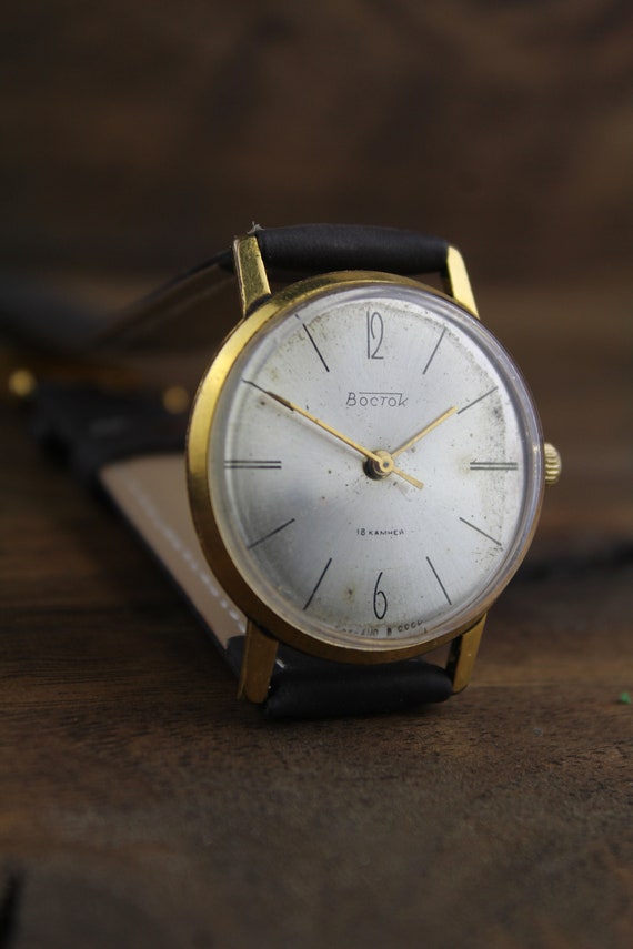 Vintage watch, soviet watch, gold plated, mens wri