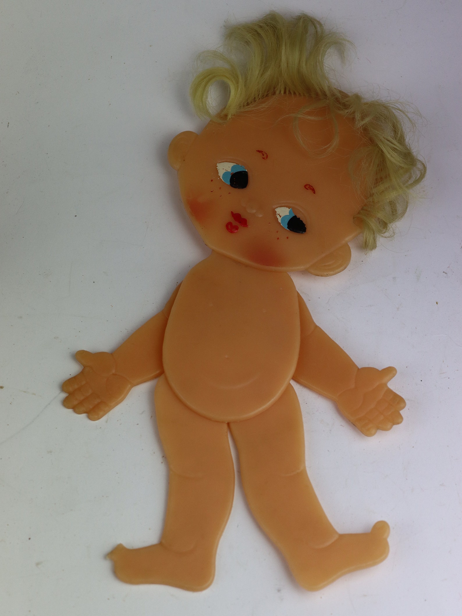 Poupée Hochet Vintage 1950's - Plastique Dur Tortulon - 14 Cm - Fille - Déco