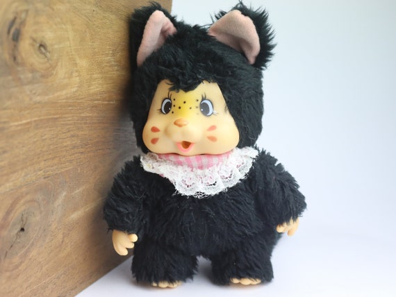 19 Cm Rare Small Nyamy Cat. Nyamy Baby Monchhichi Sekiguchi Girl 
