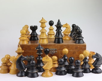 Coffee House chess, Old Vienna chess set,  Coffeehouse chess set, Antique chess set, Austria chess set, Wooden chess,