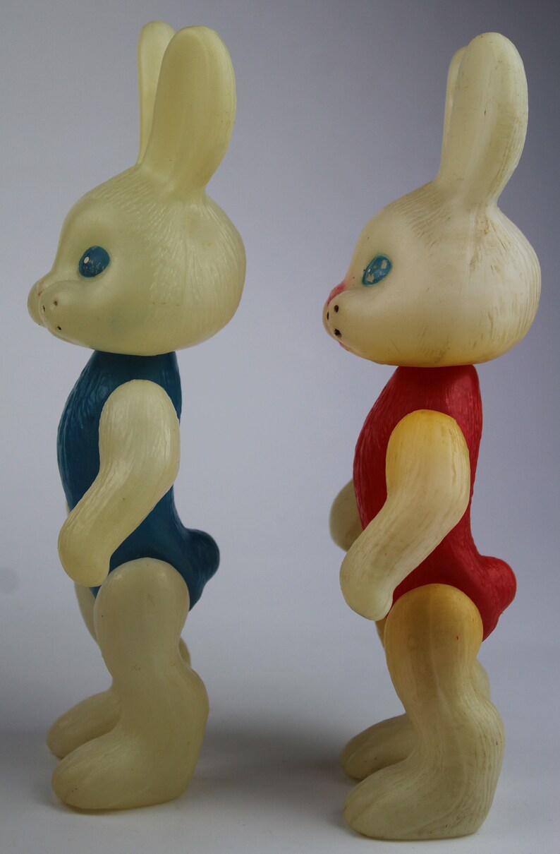 Two Soviet Plastic Rabbits. Nu Pogodi Vintage Plastic Rabbit. Etsy