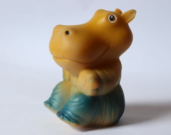 Soviet Rubber hippo. Soviet Toy. Vintage Toy. Soviet animals. toy.  USSR. Soviet. hippopotamus. river-horse. behemoth. sea cow