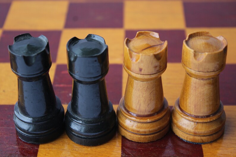 vintage chess set Soviet chess set wooden chess set USSR.