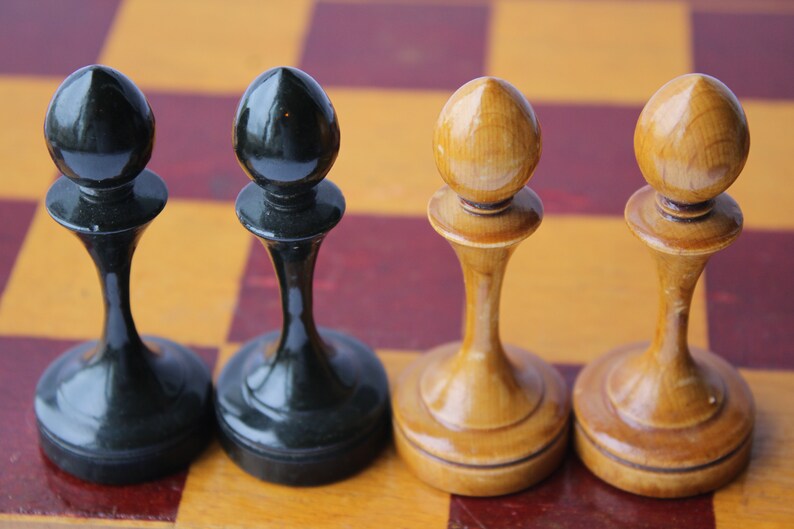 vintage chess set Soviet chess set wooden chess set USSR.