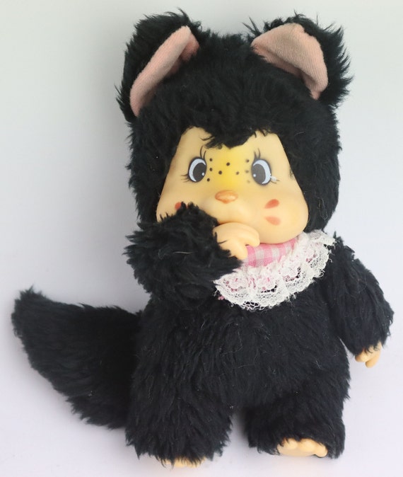 19 Cm Rare Small Nyamy Cat. Nyamy Baby Monchhichi Sekiguchi Girl 