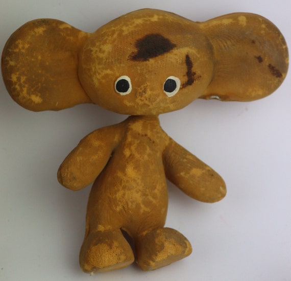 Cute Soviet Cheburashka. Plush Vintage Cheburashka. Retro Toy Cheburashka.  Soviet Toy. Чебурашка 