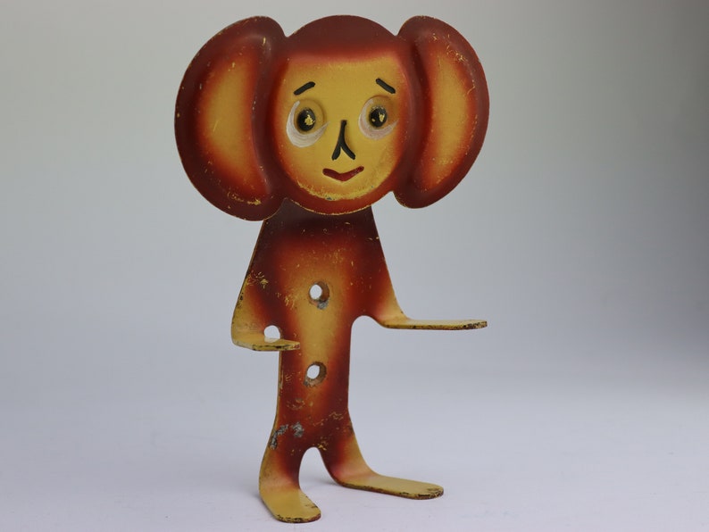 Soviet cheburashka hook. Wall Hanging Decor. wall cheburashka. Vintage Decor. coat rack. handing hook. kids hanger. cartoon hero. image 1