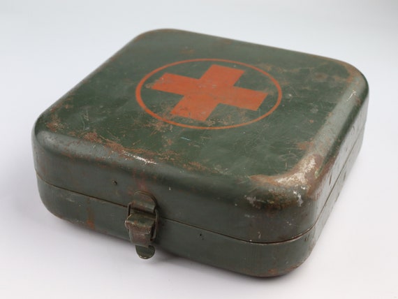 Box Vehicle Auto Medical Kit Army Car Vintage Czech First Aid Kit With Tin 