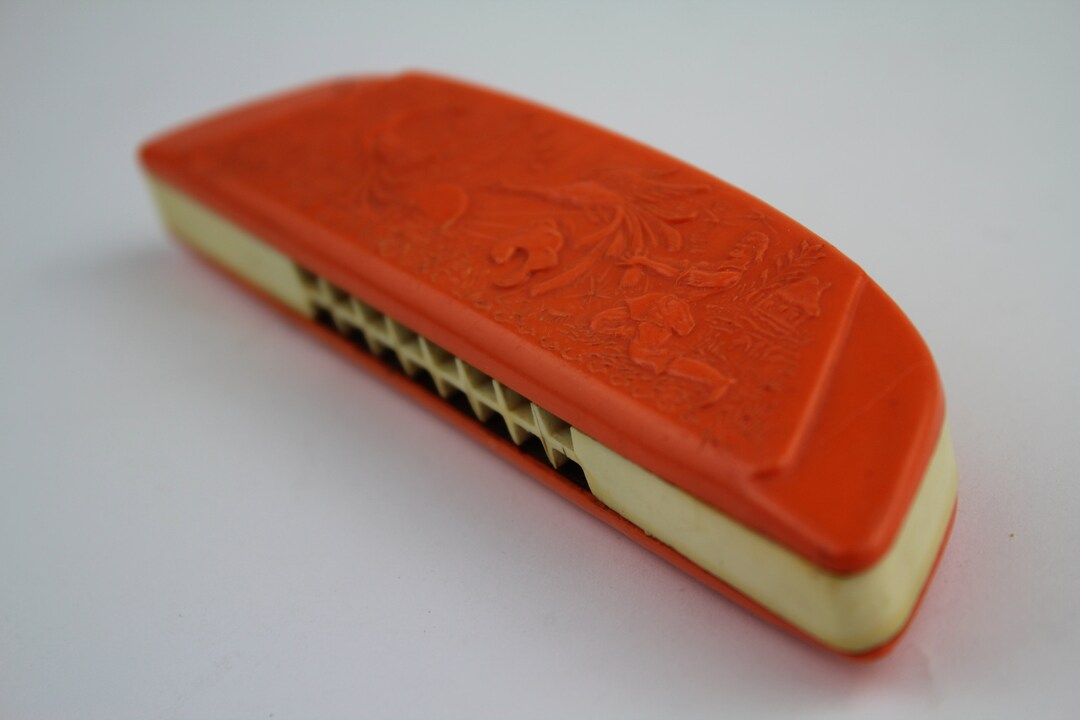 Soviet Harmonica Toy, Soviet Mouth Organ Toy, Vintage Plastic Harmonica