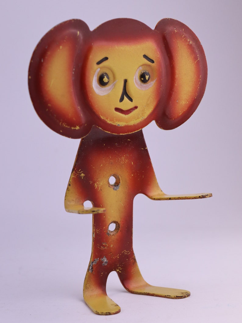 Soviet cheburashka hook. Wall Hanging Decor. wall cheburashka. Vintage Decor. coat rack. handing hook. kids hanger. cartoon hero. image 3