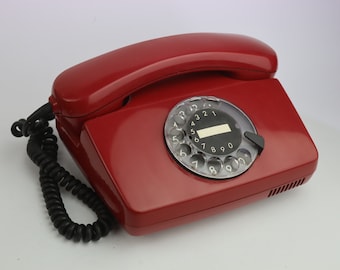 1985 Vintage phone Siemens FeTAp 791. Desk phone. rotary phone. Disk phone. Vintage phone USSR. cherry phone. christmas gift. gift idea