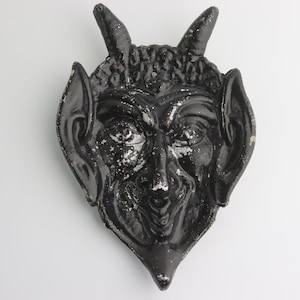 Soviet devil face. Vintage ashtray devil. wall decor devil. Soviet metal holder devil. Mephistopheles. Vintage figure of a devil. Satan