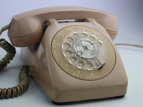 1970 Vintage USA Phone. Desk American Phone. Rotary Phone. Disk