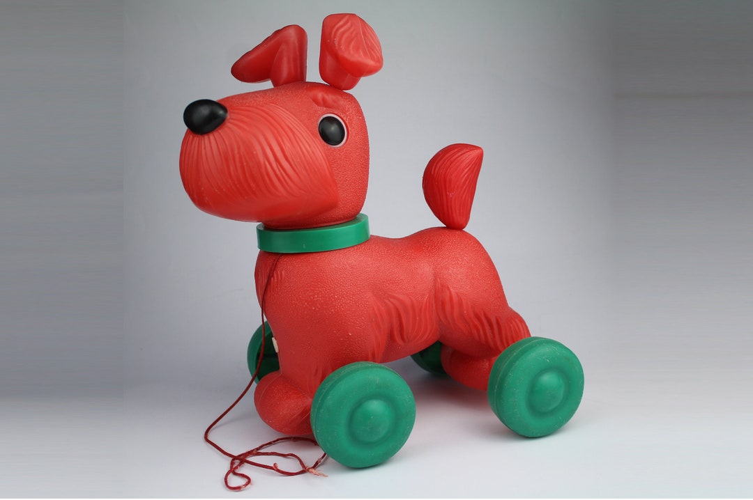 Very Rare Soviet Plastic Toy Dog on Wheels. Soviet Toy. Etsy
