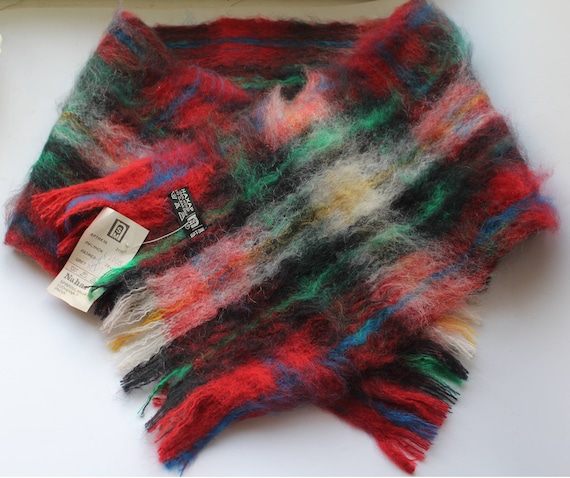 NOS. Vintage mohair scarf, vintage mohair wool muf