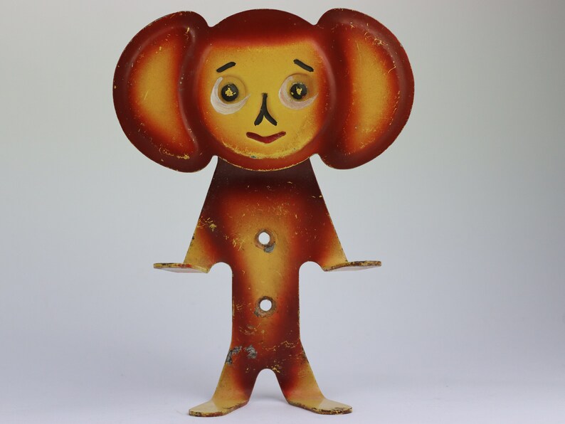 Soviet cheburashka hook. Wall Hanging Decor. wall cheburashka. Vintage Decor. coat rack. handing hook. kids hanger. cartoon hero. image 9