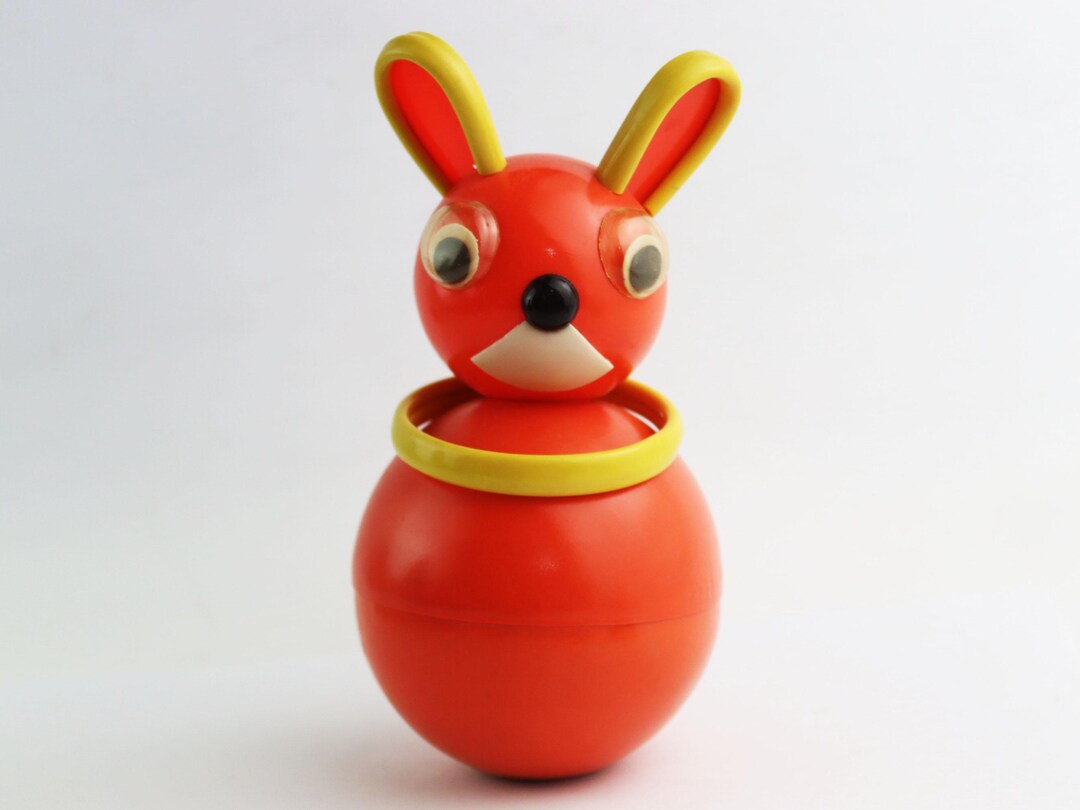 Roley Poley Rabbit 17cm Very Rare Soviet Roly-poly Bunny With Darting Eyes, Vintage Rabbit ...