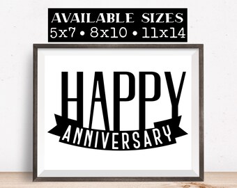 Happy Anniversary Sign Printable - Etsy