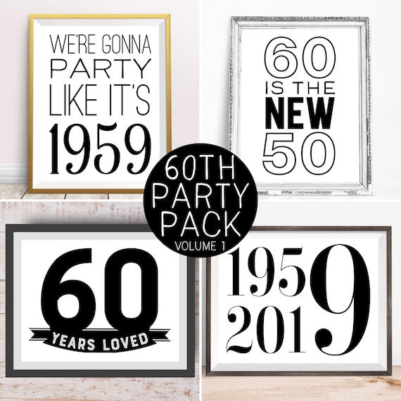 Digital Prints 60th Birthday 60th Birthday Party Etsy