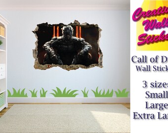 Call Of Duty Wall Sticker 3d Effect Hole In Wall Kids