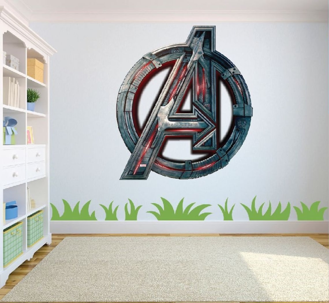 Marvel Avengers Logo 1 Wall Art Sticker/Decal Kids Etsy