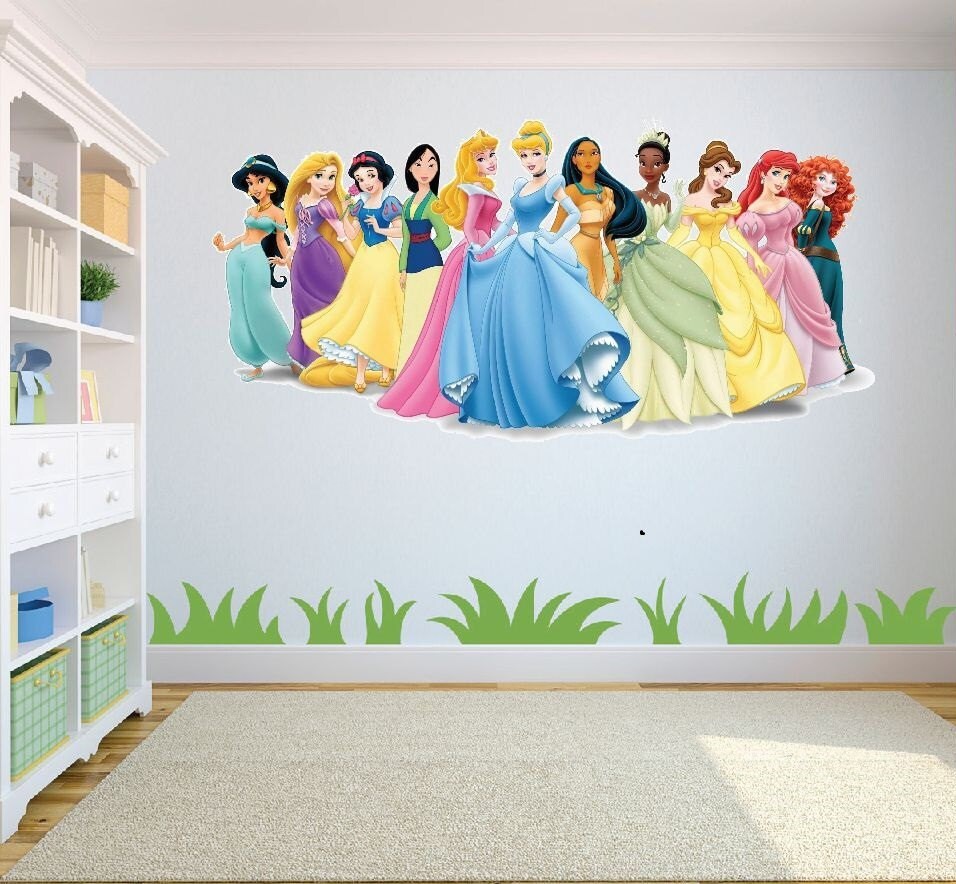 Disney Princesses Wall Art/Decal Sticker Kids Room w98cm x Etsy