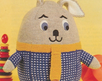 Vintage Knit Humpty Bunny Toy Pattern