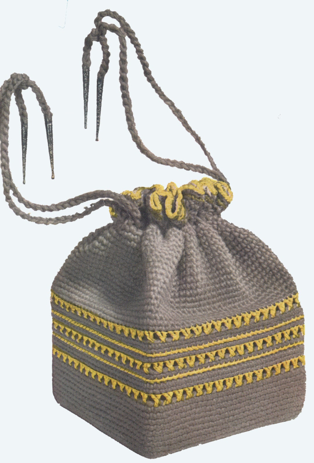 Vintage Crochet Bag Pattern Etsy