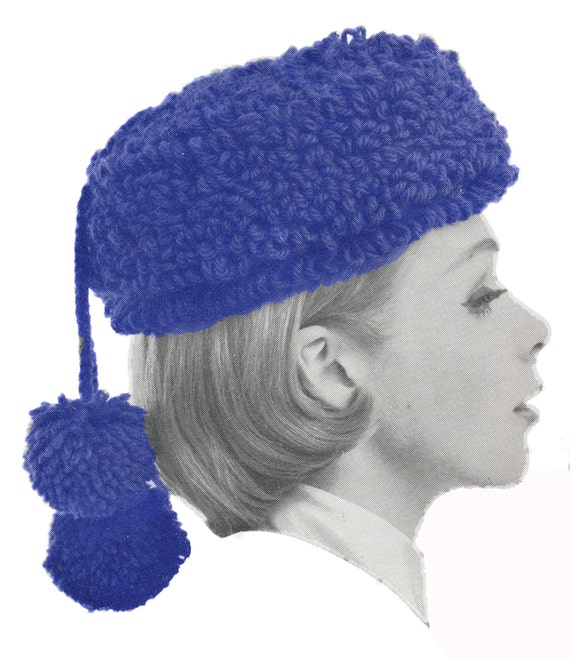 Vintage 1950's Crochet Pillbox Hat 