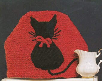 Vintage Knitted Kitty Cat Tea Cozy Pattern