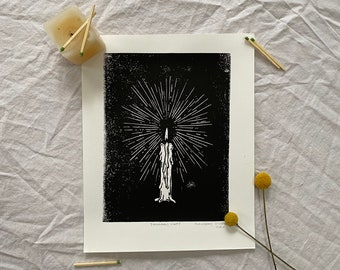 Melting Candle Print | Handprinted | Candle Print