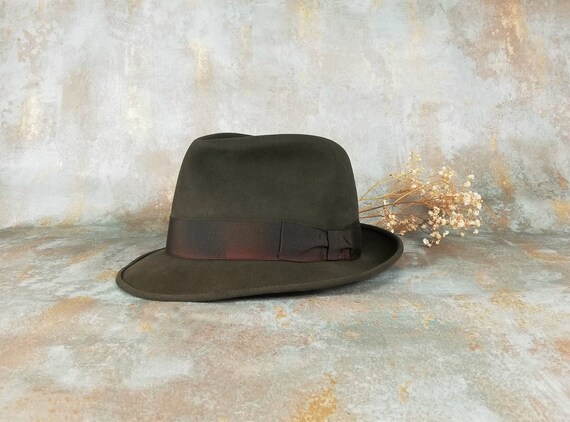 Dark Green Felted Barbisio Hat From 80s 