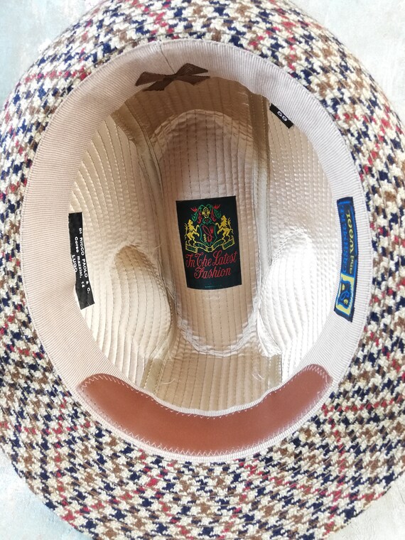 Brown Houndstooth Trilby Hat Size 59 Cm Us 7 3 8 In Etsy Singapore