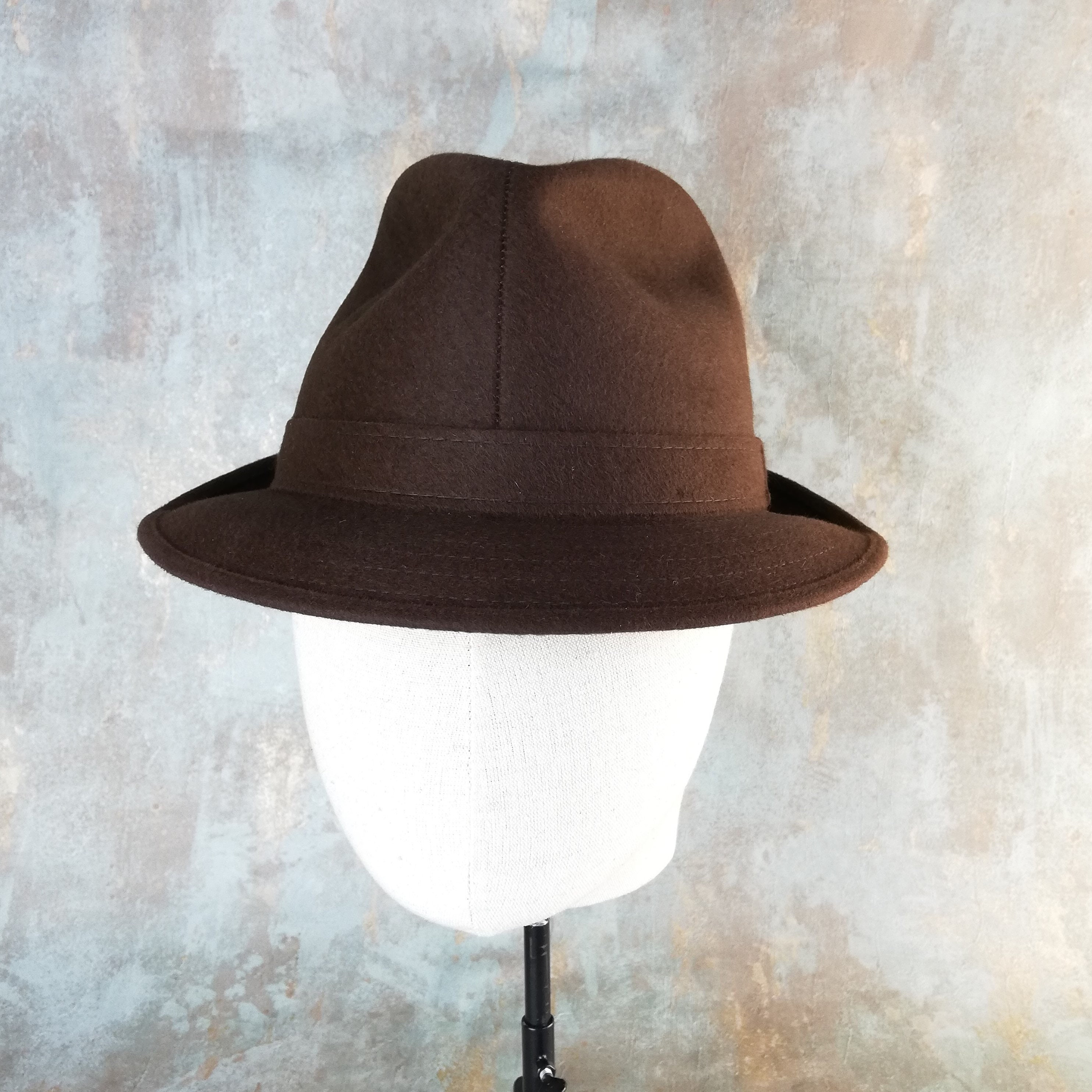 Men Vintage Hat. Brown Trilby From 