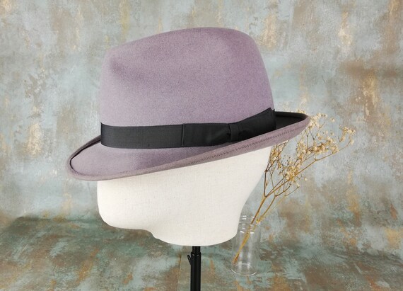 Classic BARBISIO Fedora in Light Gray Color from 80s. Never Used. Size 57 cm. - US 7 1/8 in.