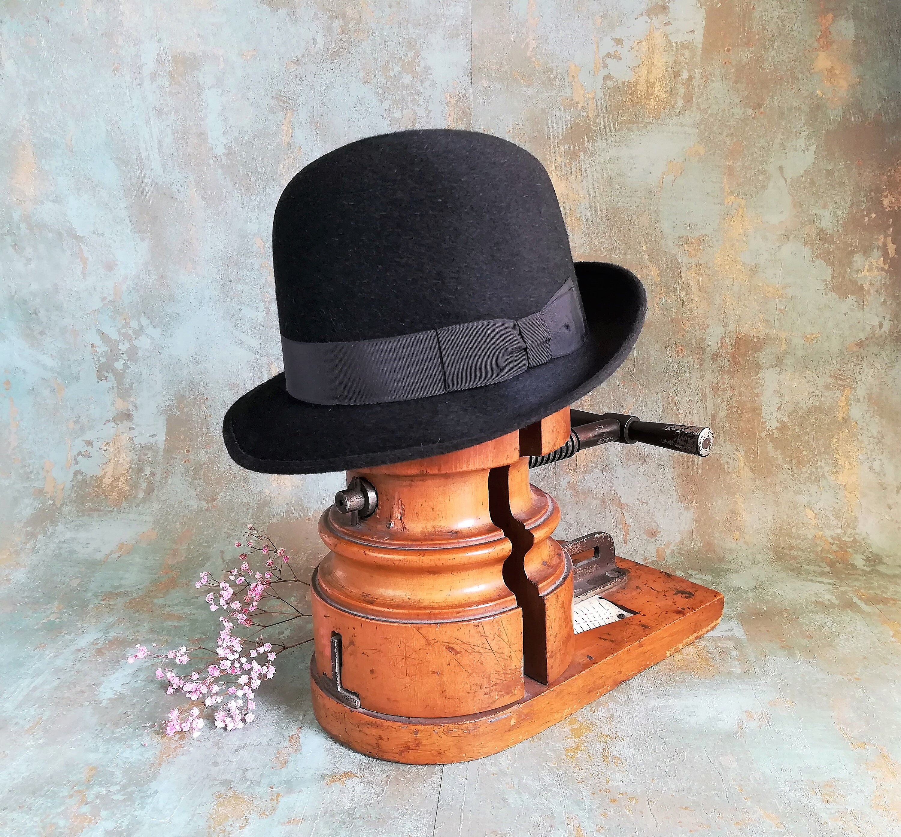 Black Bowler Hat. Narrow Brim Panizza 