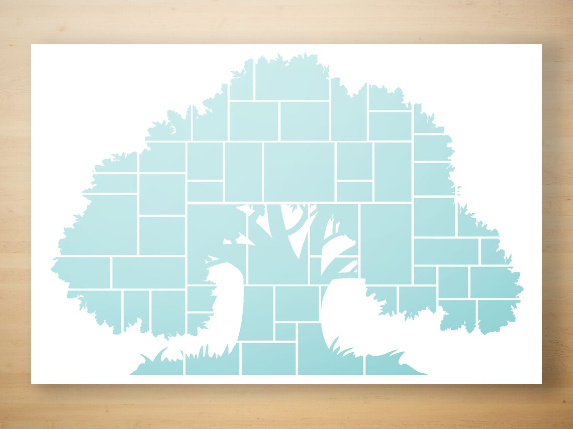 24x36 Family Tree Photo Collage Template Photoshop - Etsy