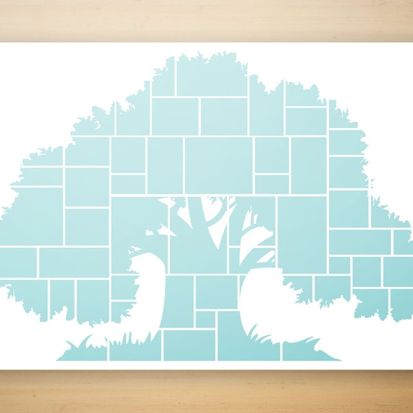 24x36" Family Tree Photo Collage Template | Photoshop Collage | Custom Collage