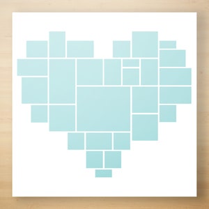 Plantilla de collage de fotos de corazón de 20x20" / Collage de Photoshop / Collage personalizado