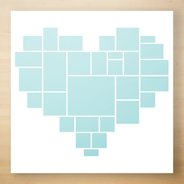 16x16" Heart Photo Collage Template | Photoshop Collage | Custom Collage
