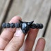 Black Cat Bracelet, Black Volcanic Lava Beaded Bracelet, Moonstone Bracelet, Unisex Jewelry, Miniature Model Cat Bracelet