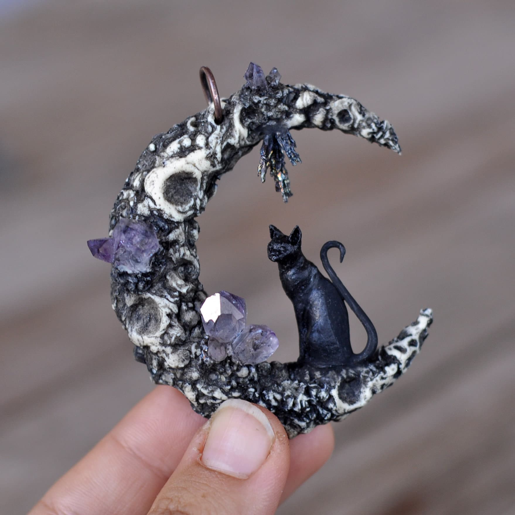 Mixed Black Enamel Charm Animal Moon Cat Mulitstyle Alloy Pendant