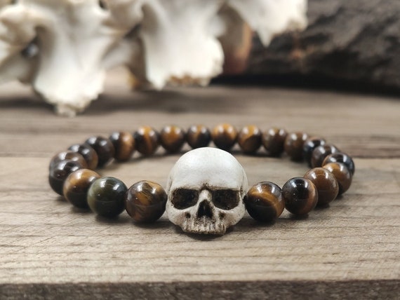 Larp Accessories Skull Bracelet for Men Edgy Skull Gothic Jewelry Totenkopf Armband Tete De Mort Pulsera Calavera Skull Charm Gift Etsy