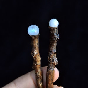 Moonstone Hair Wands, Moonstone Hair Sticks, Women's Hair Accesory, Healing with Moonstone, Bun Holder Sticks, Handcrafted Hair Pins, Gift